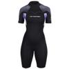 Henderson Women's 3mm Thermoprene Pro Back Zip Shorty Wetsuit, Black/Lavander, 22 view 1