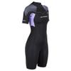 Henderson Women's 3mm Thermoprene Pro Back Zip Shorty Wetsuit, Black/Lavander, 22 view 2