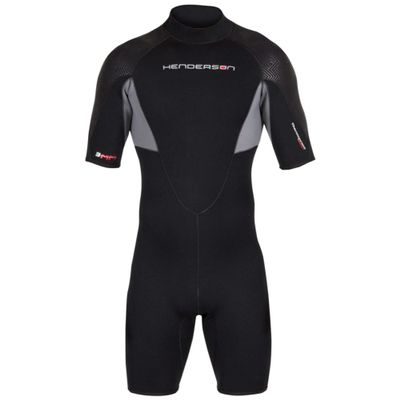 Henderson 3mm Thermoprene Pro Mens Back Zip Shorty, Black, L