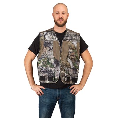 Mossy Oak Hunting Utility Cargo Travel Vest with Pockets Engineers Photographers Journalist, 3X, Mountain Country