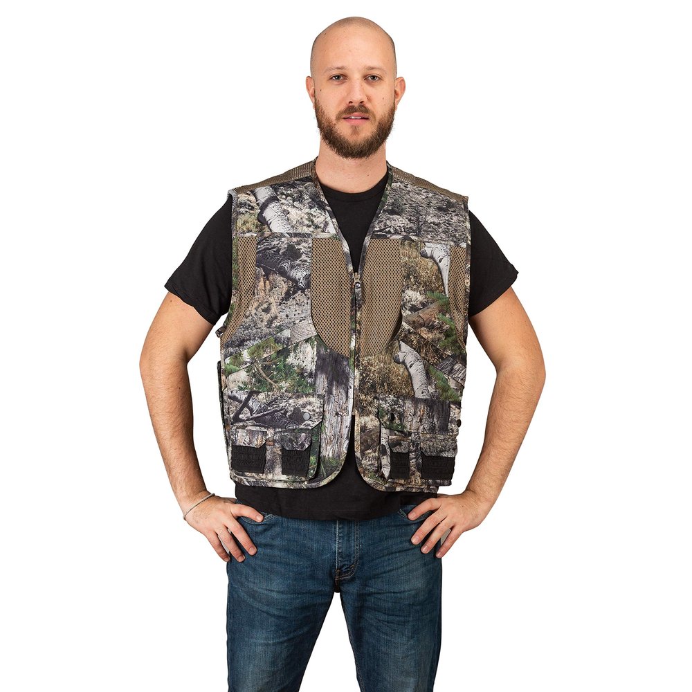Mossy Oak Hunting Utility Cargo Travel Vest with Pockets Engineers Photographers Journalist, 3X, Mountain Country