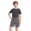 TopTie Big Boys Youth Soccer Short, 8 Inches Running Shorts with Pockets-Gray-L/ 14-16 view 1