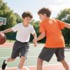 TopTie Big Boys Youth Soccer Short, 8 Inches Running Shorts with Pockets-Gray-L/ 14-16 view 3