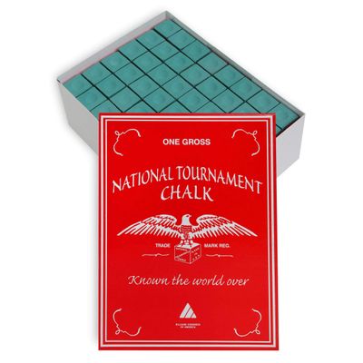 Silver Cup National Tournament Pool cue Billiard Premium Chalk - ONE Gross - 144 PCS - Green