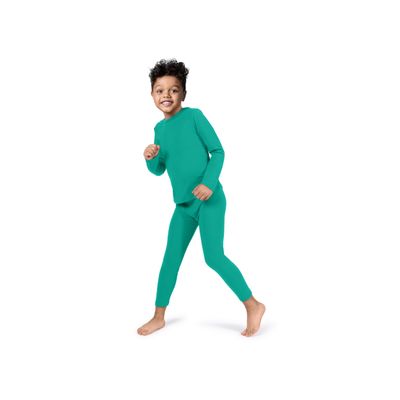 Rocky Thermal Underwear Kids, Boys Thermal Underwear Set Long Johns Thermals Kids Base Layer kid thermals top bottom set Boys Winter Clothes Shirt & Pants, Ski/Extreme Cold (Jade, Small)