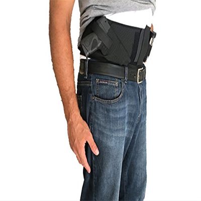 Alpha Holster Tilt Draw Side Draw Belly Band Gun Holster for Left or Right Hand Draw Concealed Carry (Large Beige)