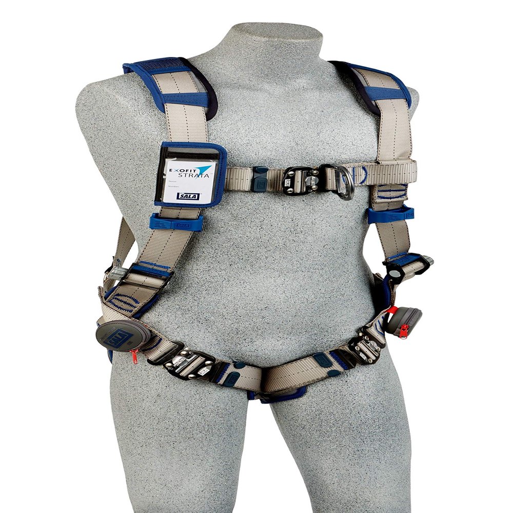 3M DBI-Sala Exofit STRATA Vest-Style Climbing Harness 1112508, Grey, Blue, X-Large, 1 Ea