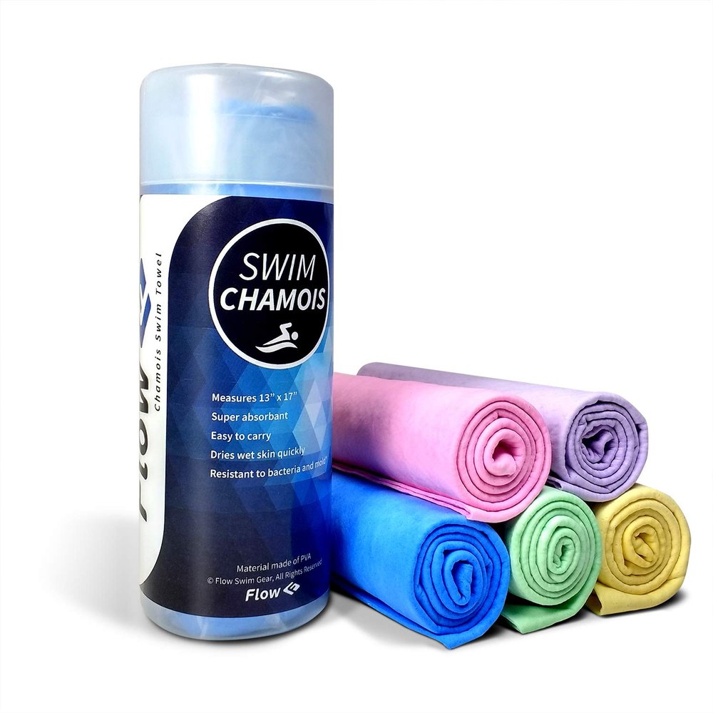 Flow Swim Chamois - Quick Dry Towel for Swimming, Diving, Triathlons, and Other Water Sports (Pink)