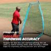 PowerNet Portable Baseball Practice Net for Pitching and Hitting, Outdoor Softball Training Equipment, Pop Up Batting Cage Net Coach Shield, 7 FT A-Frame Screen (Sky Blue) view 4