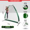PowerNet Portable Baseball Practice Net for Pitching and Hitting, Outdoor Softball Training Equipment, Pop Up Batting Cage Net Coach Shield, 7 FT A-Frame Screen (Green) view 3