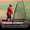 PowerNet Portable Baseball Practice Net for Pitching and Hitting, Outdoor Softball Training Equipment, Pop Up Batting Cage Net Coach Shield, 7 FT A-Frame Screen (Green) view 4