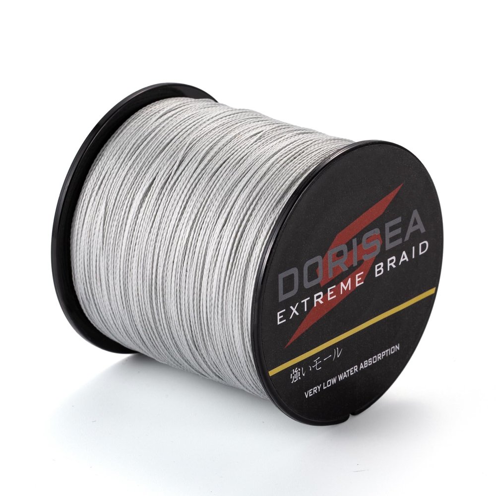 Dorisea Extreme Braid 100% Pe Braided Fishing Line 109Yards-2187Yards 6-300Lb Test Gray (1500m/1640Yards 60lb/0.40mm)