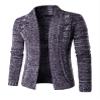 Legou Men's Draped Open Front Shawl Collar Longline Cardigan Purple XXL view 1