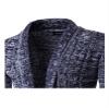 Legou Men's Draped Open Front Shawl Collar Longline Cardigan Purple XXL view 3
