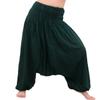 Full Funk Light Plain Rayon Viscose Smock Harem Baggy Mao Pants, X-Small-Small, Dark Green view 1