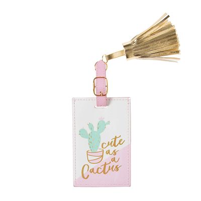 Slant Collections Womens Cute As A Cactus Luggage Tag