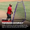 Powernet Portable Baseball Practice Net for Pitching and Hitting, Softball Pitching Net, Pop Up Batting Cage Net Coach Shield, Backyard Outdoor Training, 7 FT A-Frame Screen (Purple) view 4