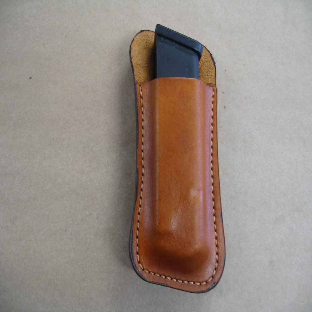 Azula Gun Holsters Glock 17/22 /31 Leather 1 Slot OWB Belt Concealmnt Magazine Mag Pouch CCW TAN