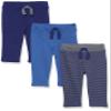 Hudson Baby Unisex Baby Cotton Pants and Leggings Charcoal Stripe, 9-12 Months
