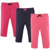 Luvable Friends Baby Girl Cotton Leggings, Dark Pink Navy, 3-6 Months