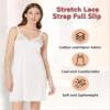 Under Moments Daywear 28" Stretch Lace Strap Full Slip-White-White-2PK view 2