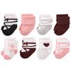 Hudson Baby Unisex Cotton Rich Newborn and Terry Socks, Ballet Burgundy, 0-6 Months US view 1