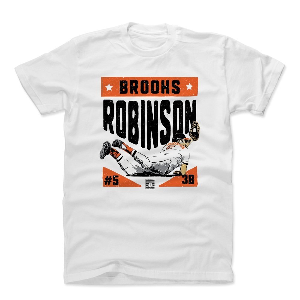 500 LEVEL Brooks Robinson Shirt (Cotton, XX-Large, White) - Brooks Robinson Dive O