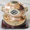 Max Engineering Enterprises Nautical Solid Brass Shiny & Copper Diving Helmet Mark V Helmet Us Navy view 1