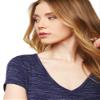 Motherhood Maternity Womens Short Sleeve Side Ruched V-Neck Pregnancy Tee Shirt, Navy Space Dye, Small