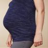 Motherhood Maternity Womens Short Sleeve Side Ruched V-Neck Pregnancy Tee Shirt, Navy Space Dye, Small view 2