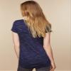 Motherhood Maternity Womens Short Sleeve Side Ruched V-Neck Pregnancy Tee Shirt, Navy Space Dye, Small view 3