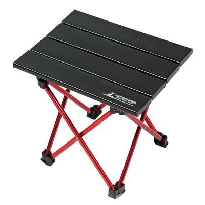 Captain Stag UC-530 Aluminum Roll Table, Mini, Black, with Case, Trekker
