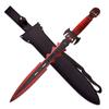 Fantasy Master - FM-681RD - Fantasy Short Sword - Skull Crusher - Black and Red Stainless Steel Blade, Full Tang, Red Cord Wrapped Handle with Dual Skulls - Fantasy, Collectible view 1