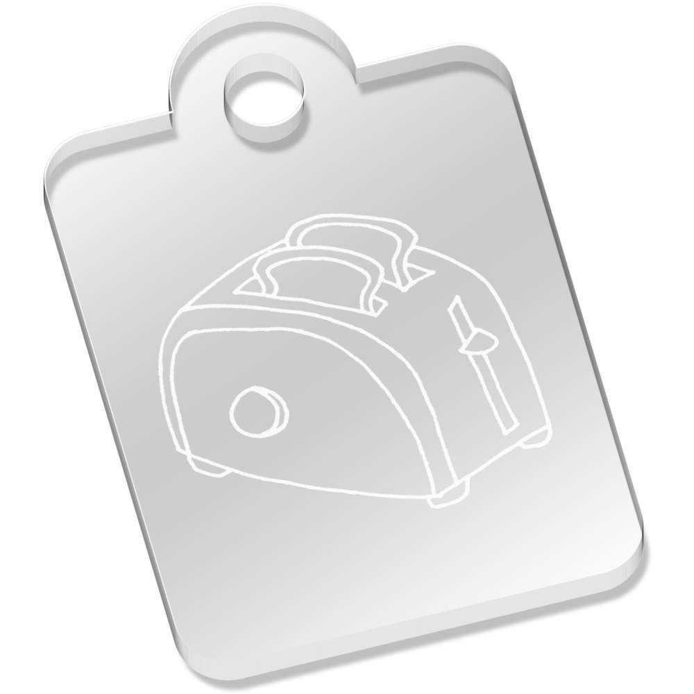 Azeeda 'Toast In Toaster' Laser-Engraved Clear Shaped Acrylic Keyring/Keychain/Key Fob/Bag Tag (AK00010811)