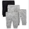 Simple Joys by Carter's Baby 4-pack Pant, black/grey/dino/anchor, 12 Months view 1