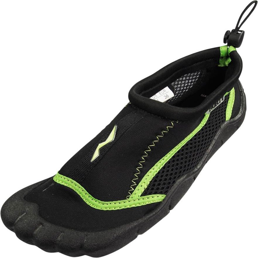 NORTY Water Shoes for Boys and Girls - Swim Socks for Beach, Boat, and Pool - Skeletoe Barefoot Design - Cruise Ship Essentials for Kids - Hiking and Camping Footwear - Black Lime,Size 12