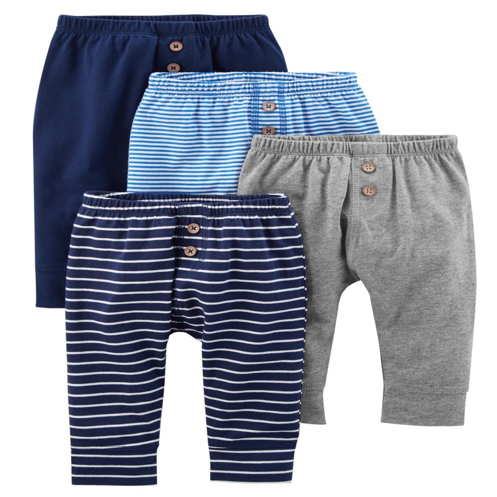 Simple Joys by Carter's Baby 4-pack Pant, black/grey/navy/mint, 0-3 Months