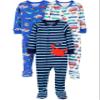 Simple Joys by Carter's Baby 3-pack Snug-fit Footed Cotton Pajamas, Crab/Sea Creatures/Cars, 6-9 Months view 1