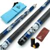CUESOUL 58 inch 20oz 1/2 Maple Pool Cue Stick Kit- Rock The World Stylish Pattern Cue Design in Blue Paint view 1