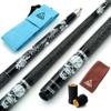 CUESOUL 58 inch 21oz 1/2 Maple Pool Cue Stick Kit- Rock The World Stylish Pattern Cue Design in Black Paint view 1