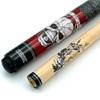 CUESOUL 58 inch 19oz 1/2 Maple Pool Cue Stick Kit- Rock The World Stylish Pattern Cue Design in Red Paint view 3