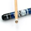 CUESOUL 58 inch 21oz 1/2 Maple Pool Cue Stick Kit- Rock The World Stylish Pattern Cue Design in Blue Paint view 3