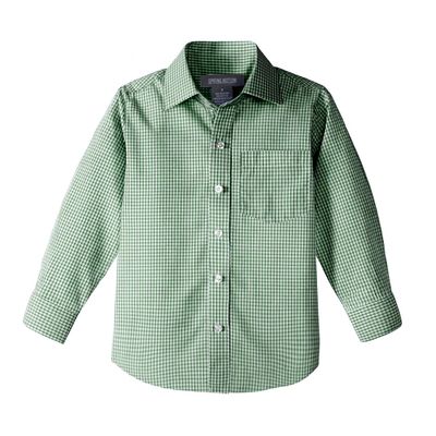 Spring Notion Big Boys' Long Sleeve Gingham Shirt 16 Forest Green