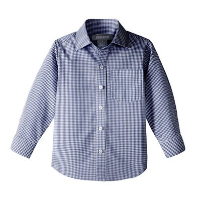 Spring Notion Big Boys' Long Sleeve Gingham Shirt 6 Dark Navy