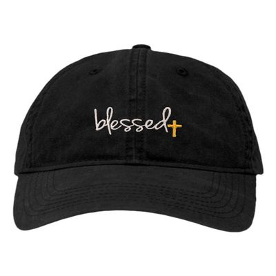 Go All Out One Size Black Deluxe Dad Blessed Embroidered Deluxe Dad Hat