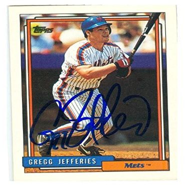 Sports Memorabilia Autograph Warehouse 246588 Gregg Jefferies Autographed Baseball Card - New York Mets 1992 Topps - No. 707