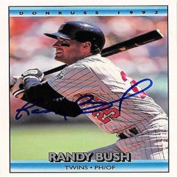 Sports Memorabilia Autograph Warehouse 245113 Randy Bush Autographed Baseball Card - Minnesota Twins 1992 Donruss - No. 728
