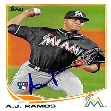 Sports Memorabilia Autograph Warehouse 248219 A.J. Ramos Autographed Baseball Card - Miami Marlins 2013 Topps - No. 175 Rookie