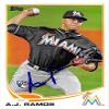 Sports Memorabilia Autograph Warehouse 248219 A.J. Ramos Autographed Baseball Card - Miami Marlins 2013 Topps - No. 175 Rookie view 1