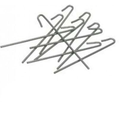 Cartasport Football Net Ground Pegs, Metal, Pack of 10 - Silver